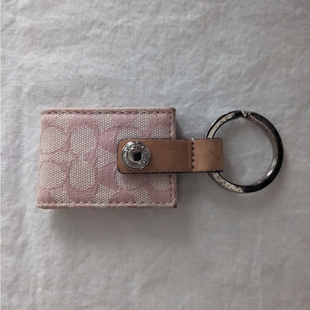 Coach Mini Photo Keychain Baby Pink